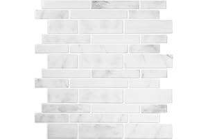 Vamos Tile 10-Sheet Kitchen Backsplash Peel and Stick Tiles, 12”X12” Self Adhesive Thicker Wall Tiles, Stick on Backsplash fo