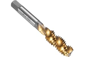 uxcell Spiral Flute Thread Taps 1/2-12 BSW H2 Machine Threading Tap Bit, Titanium Coated Screw Tapping Repair Tool, M2 High-S