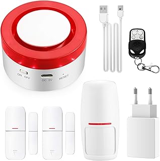 Smarte Alarmanlage mit Alexa/Google Integration, ERAY T1 WLAN Alarmanlage App Steuern (iOS/Android) / Erweiterbar/Zeitgesteuertes Aktivieren, Diebstahlschutz Alarmanlage für Haus, Büro