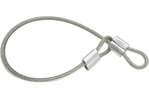 Floyutin 10 Pcs 5mm Wire 12 inch Vinyl Coated Stainless Steel Cable with Loops Short Wire Rope Lanyard Lock Security Chain Link for Outdoor Gates, Clear(5mm x 12 inch)