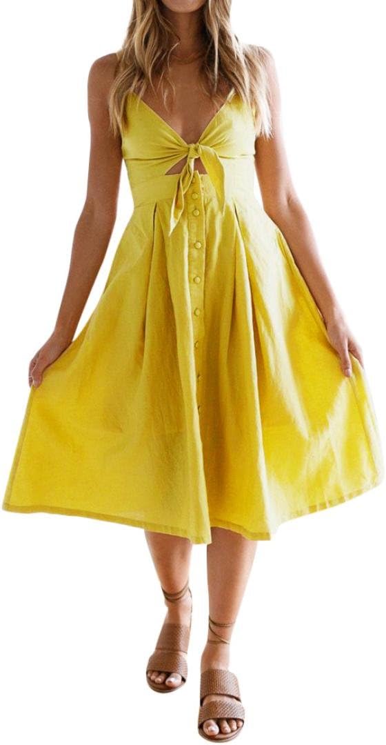 yellow long sundress