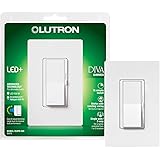 Lutron Diva LED+ Dimmer for Dimmable LED, Halogen and Incandescent Bulbs with Wallplate | Single-Pole or 3-Way | DVWCL-153PH-