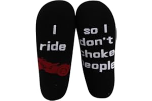 MBMSO Motorcycle Biker Socks 2 Pairs I Ride so I don't Choke People Socks Funny Motorcycle Gifts for Motorcycle Riders Biker