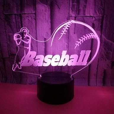 3D Nachtlicht Baseball Spielen Buntes Licht Illusionslicht Touch