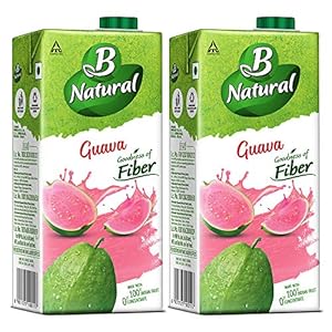 B Natural Guava Juice 1L, (Pack of 2)
