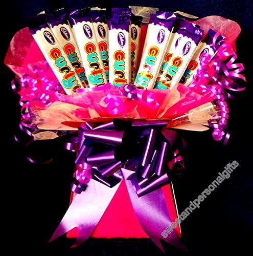 Sweety candy trees ~ Curly Wurly Chocolate Sweet Bouquet ~ Personalised ~ Delivered in Patterned Gift Box