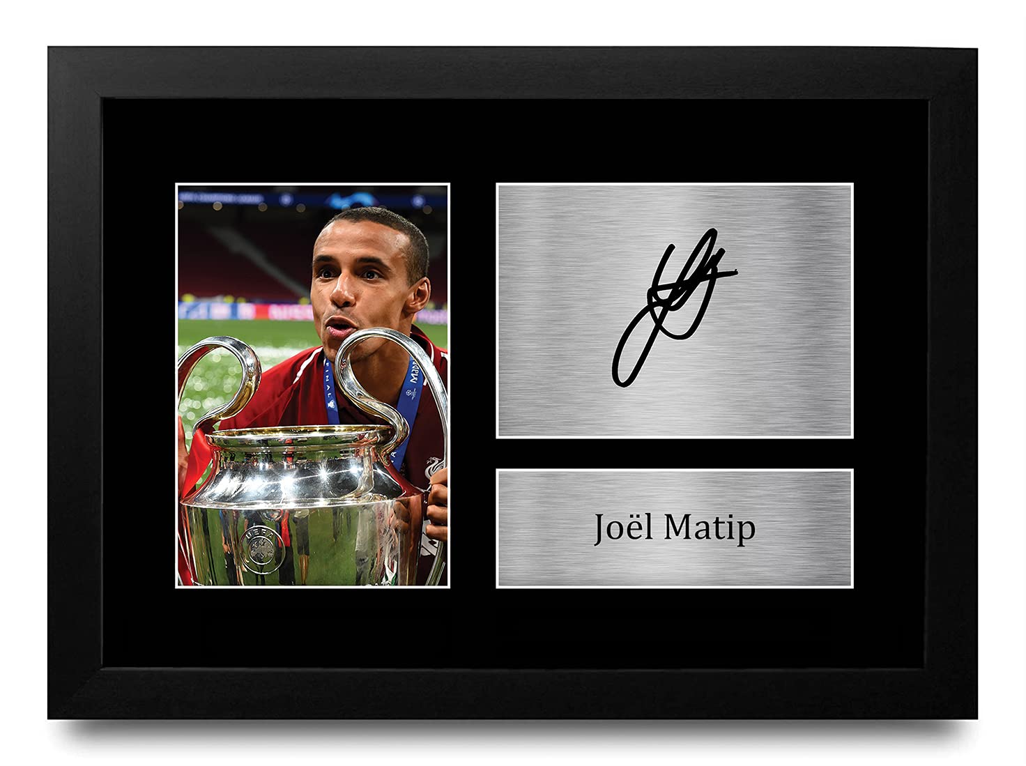 HWC Trading Joel Matip Liverpool Gifts Printed Signed Autograph Picture for Fans and Supporters - A4 Framed