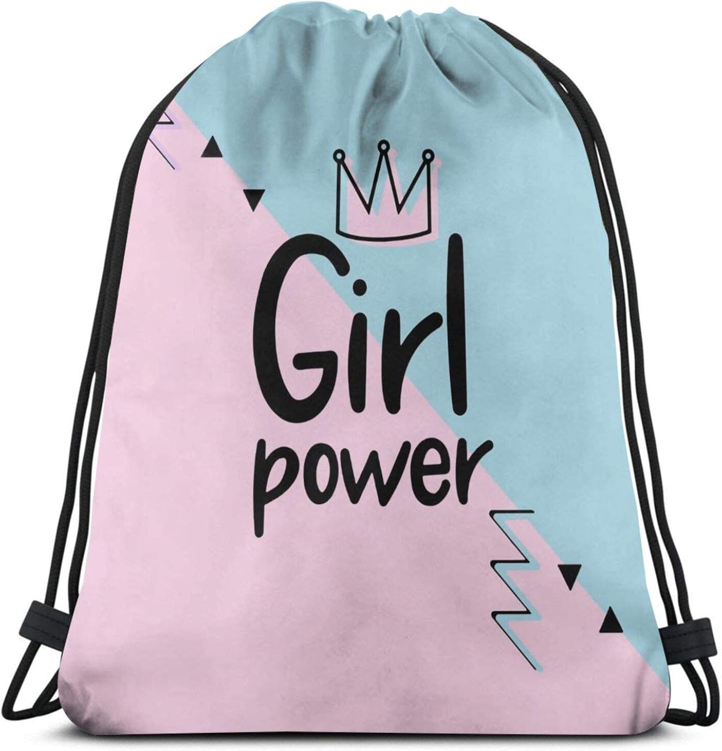 Gym Drawstring Bags Backpack Girl Power Sackpack Tote for Travel