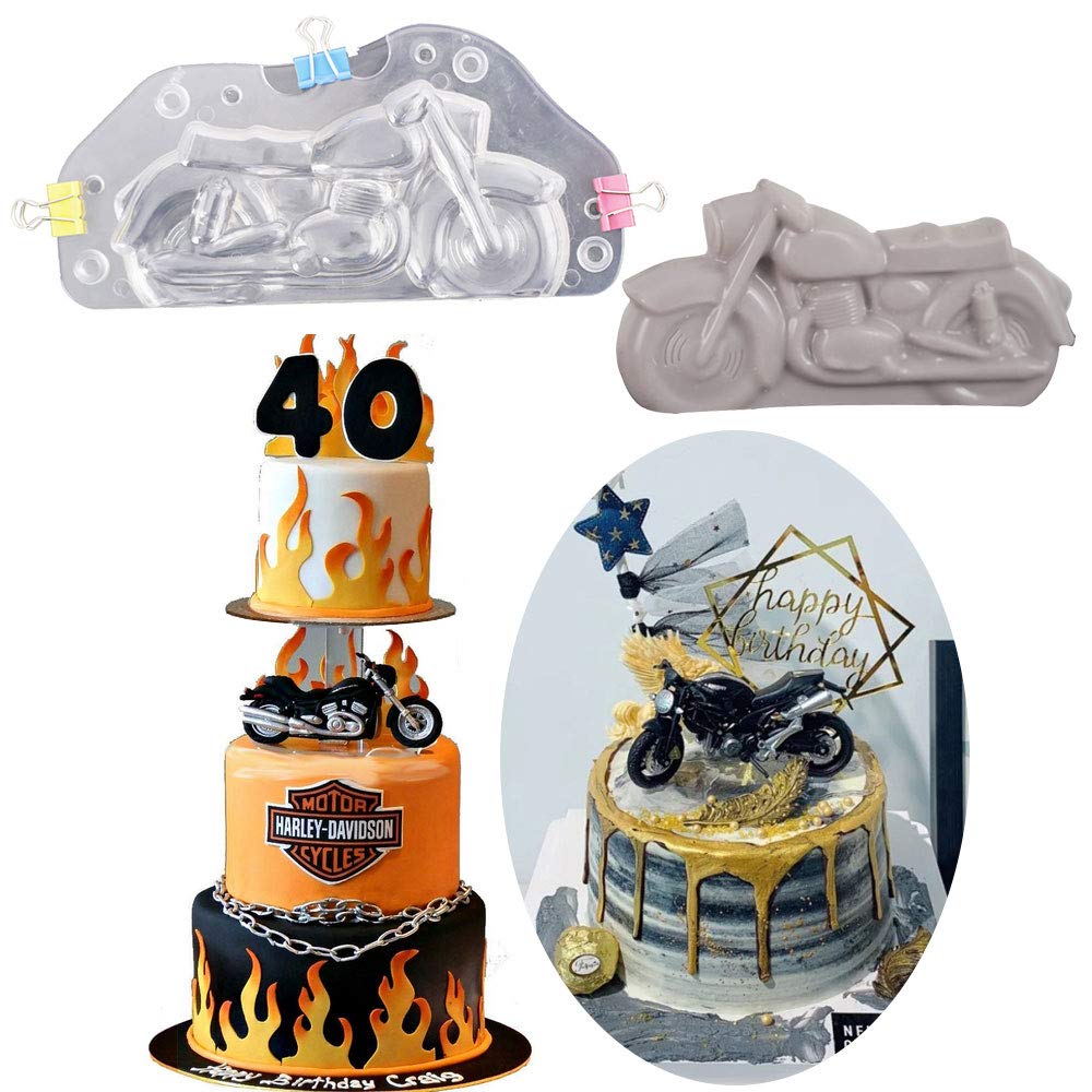 WYD 3D Motorcycle Chocolate Candy Mould Fondant Chocolate Jelly Cake Mold for DIY Home Baking Tool