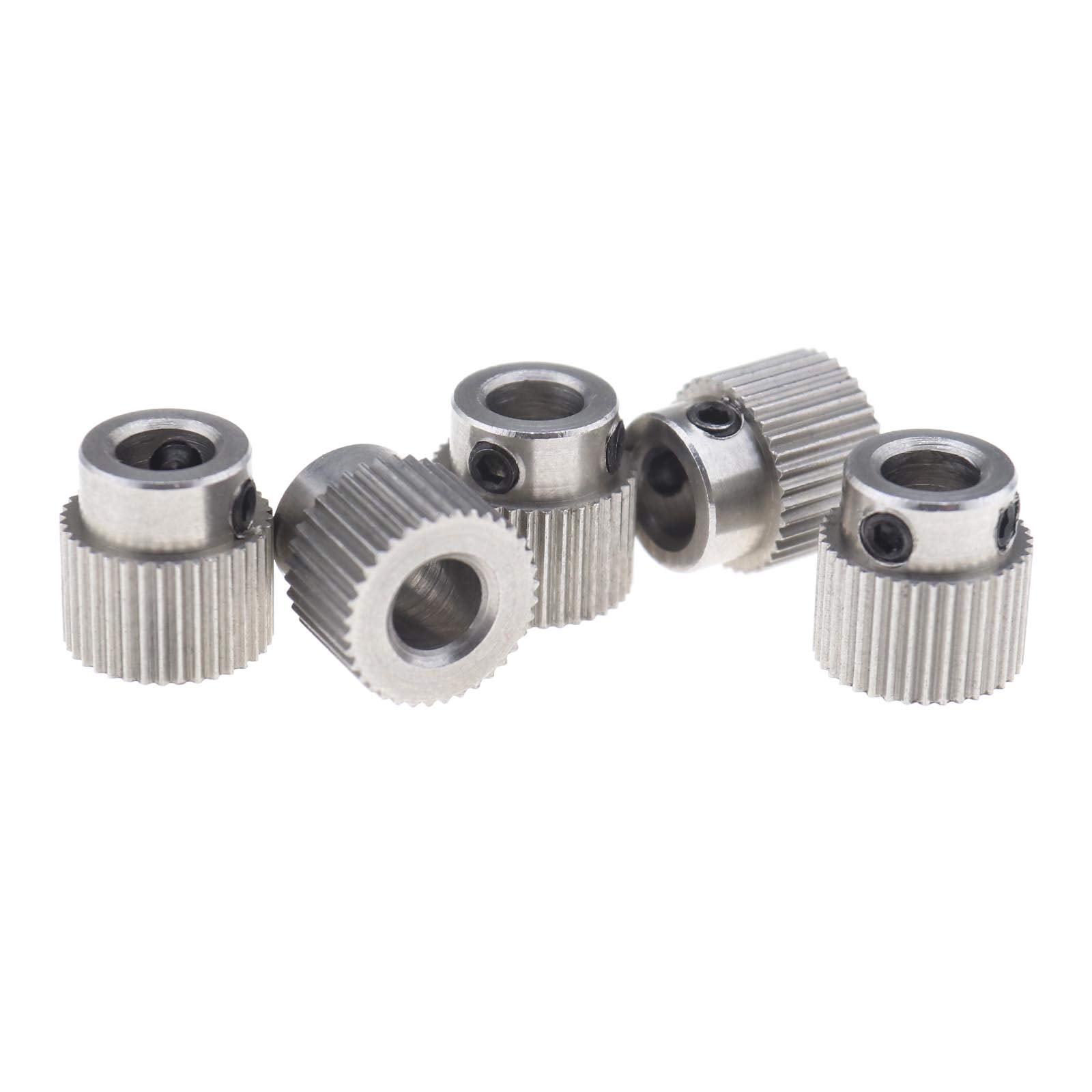 5 Piece Gear Extruder Pulley for 3D Printer MK7 MK8 5mm ID 11mm OD Stainless Steel