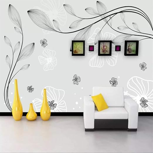 Hanhuan Moderno Flores Pintadas Simples Flores Tv Decoracion De La
