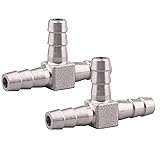 DERNORD 2 Pack Stainless Steel Hose Barb, 3 Way Tee