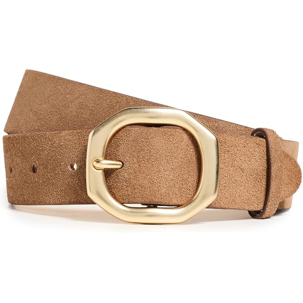 6485 Women\'s Rounded Rebound Belt, Pecan, Tan Rounded Rebound Suede Belt - Cappuccino Suede | rag & bone main image 3