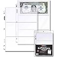 BCW Pro 3-Pocket Currency Pages | Pocket Size 3-5/8" x 8-1/16" | 20-Pages Total