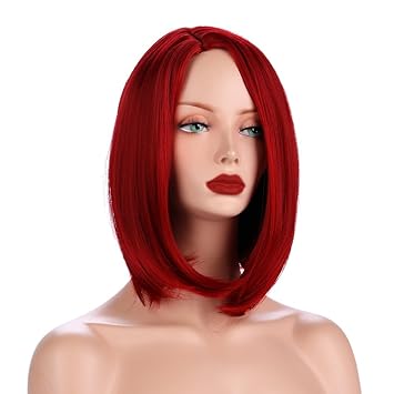 Amazon Com Yopo Short Bob Wig Wine Red Copper Synthetic Anime