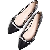TN TANGNEST Womens Casual Flats Fashion Chain Pointed Toe Ballet Flats Rhinestone Flats Comfort Slip On Dress Shoes