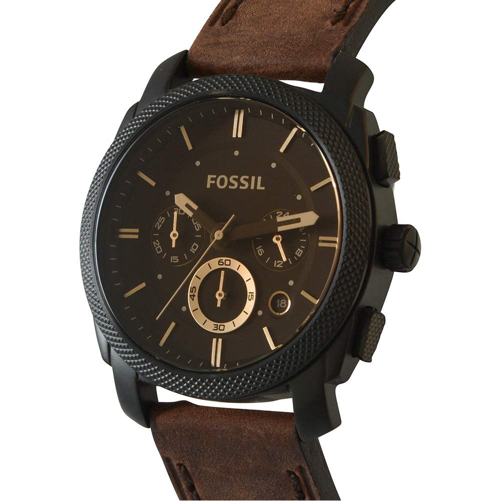 FOSSIL Fossil Machine Uhr für Herren, 42mm Quarz-Chronographenwerk mit Edelstahl- oder Lederarmband