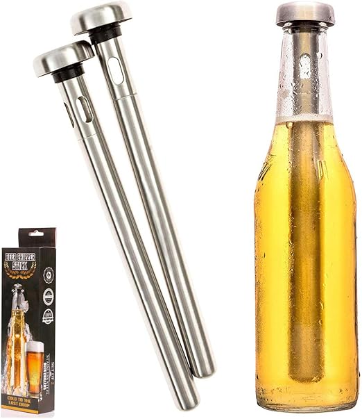 Malayas 2PCS Beer Chiller Stick Instant Portable Stainless Steel Beer