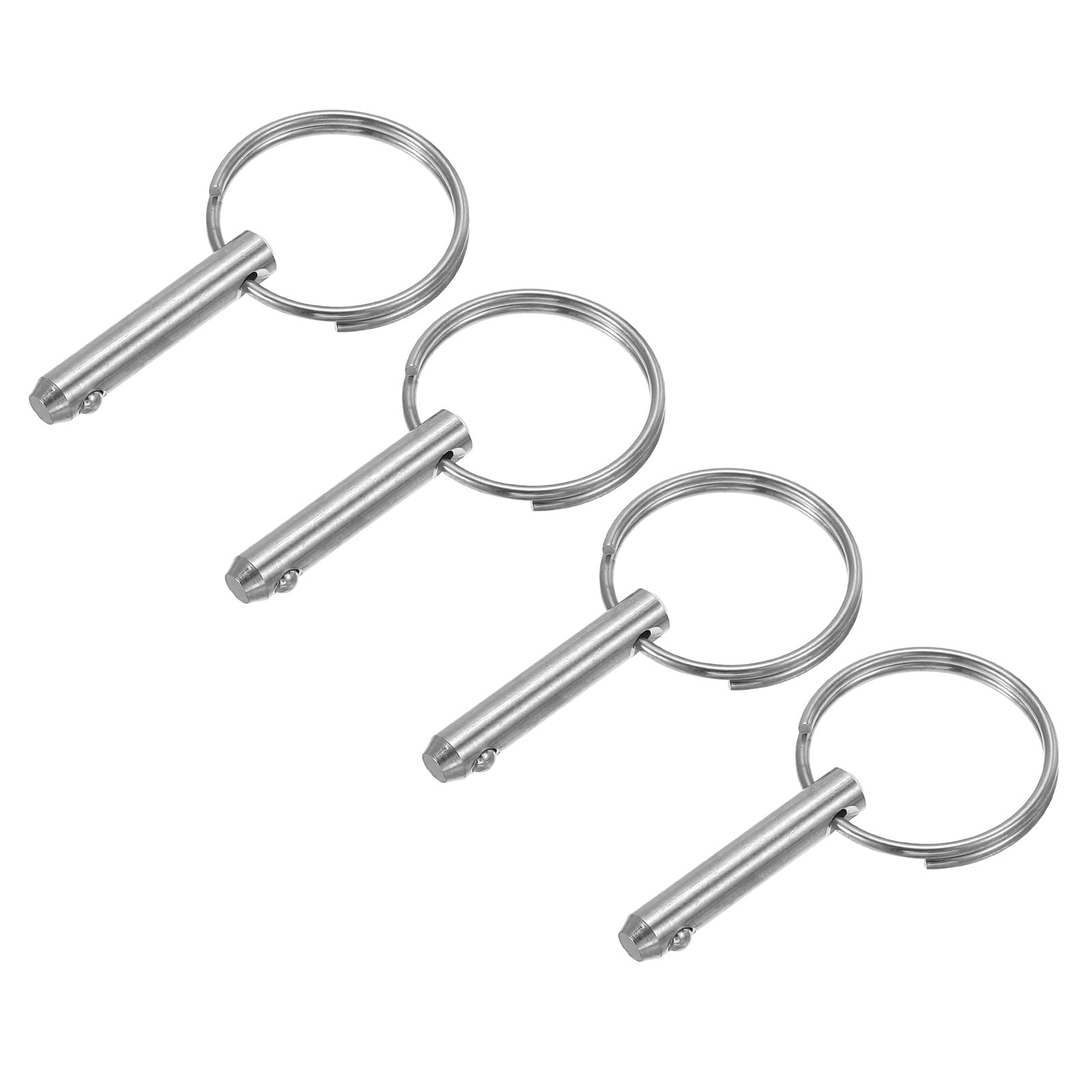 PATIKIL 316 Stainless Steel Quick Release Pin 4 Pack Bimini Top Pin Usable Length 0.78", Total Length 1.1", Dia 0.2" Boat Marine Hardware for Deck Boat Bimini Top
