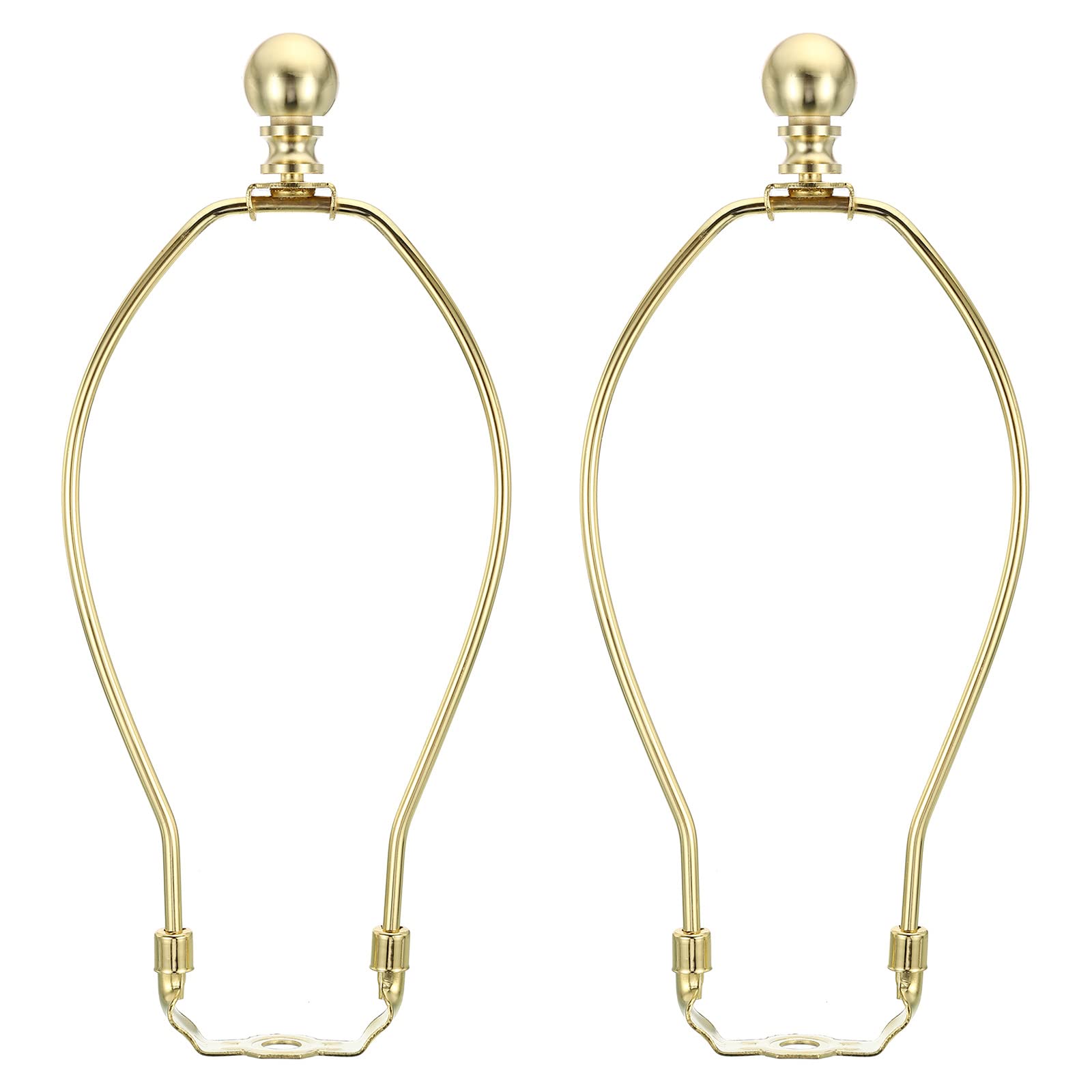 PATIKIL 9 Inch Lamp Harp Kit with Finial, 2 Set Detachable Shade Bracket Holder, DIY Lighting Accessories for Table Floor Lamps, Gold Tone