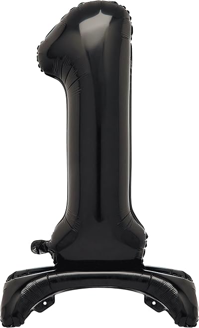 Unique Black Standing Number 1 Balloon 30 Inches Party Decor