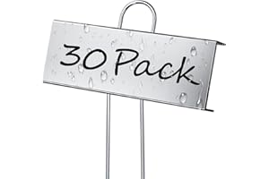 Cureder 30 Pack Metal Plant Labels for Outdoor Garden Waterproof Plant Markers, Labels Garden Markers for Seedlings Herbs Vegetable Greenhouse Gifts, with Pen