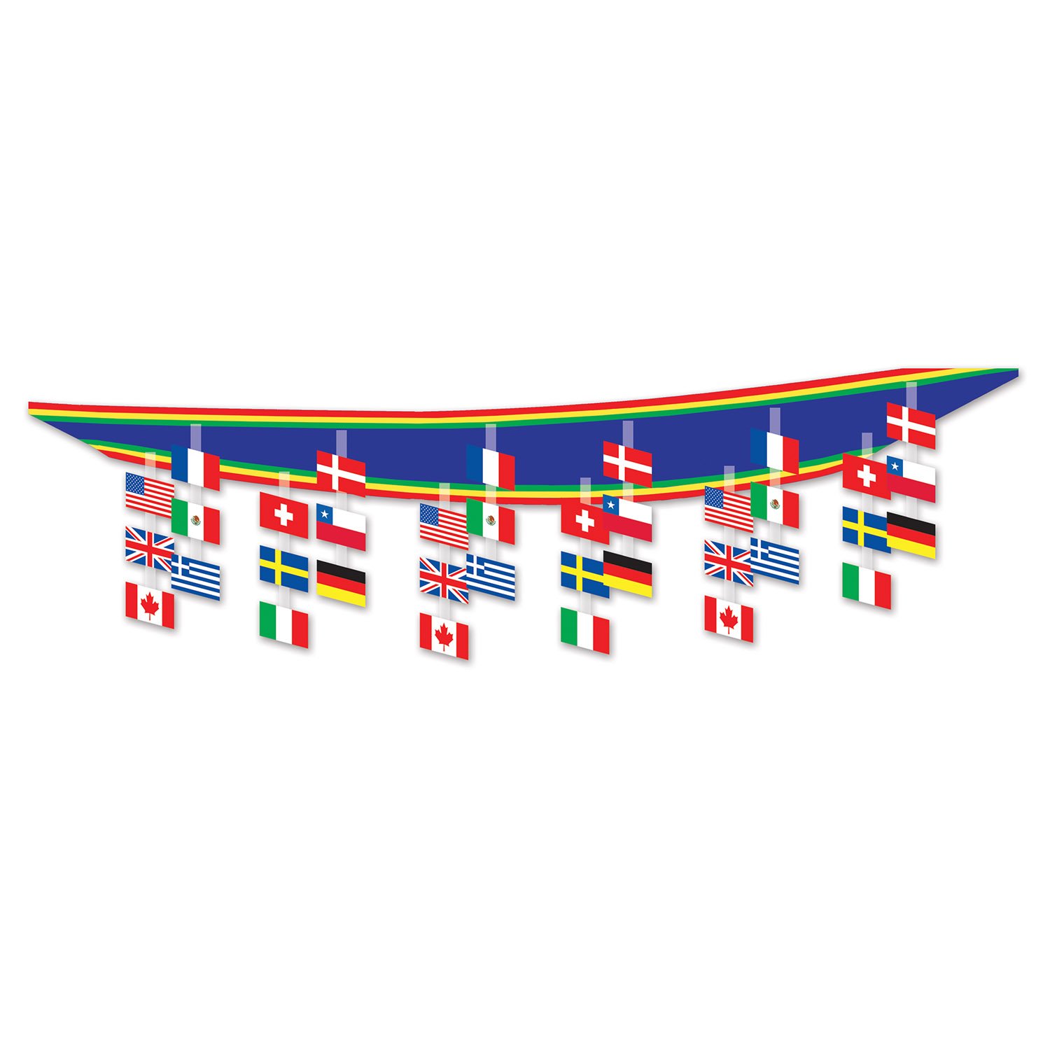 Beistle International Flag Ceiling Decor, Cardboard, Multicolor