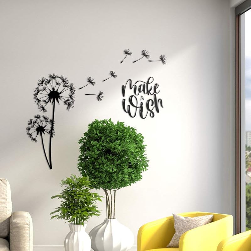 Amazon.com: Dandelion, Make a Wish Metal wall art decor, decoration for