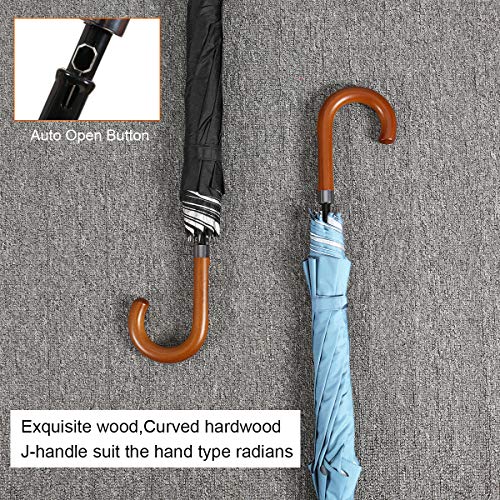 UV Hook Golf Umbrella UPF50+, G4Free 62inch Windproof Auto Open Large