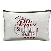 Dr Pepper Humor Themed Canvas Toiletry Bag,Minimalist Design,Lightweight Cosmetic Pouch with Durable Zipper Closure,Versatile Makeup Case for Travel, Holiday Gift Multipurpose Organizer