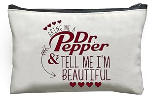 MONNYCAR Dr Pepper Humor Themed Canvas Toiletry Bag,Minimalist Design,Lightweight Cosmetic Pouch with Durable Zipper Closure,Versatile Makeup Case for Travel, Holiday Gift Multipurpose Organizer