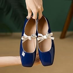 Hee grand Bowknot Mary Jane Flats for Women Shiny
