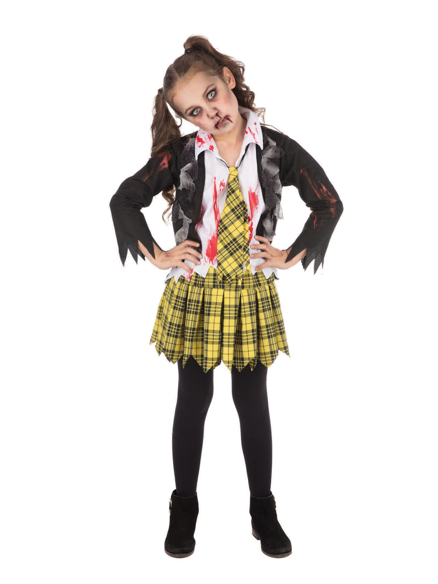 Rubies Multicolour Zombie School Girl Costume Set (Small Size) - Stylish Design, Perfect for Halloween Parties, Trick-or-Treating, Events, & Dress-Up Fun Halloween