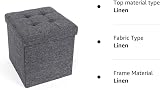 Dripex Folding Linen Storage Ottoman Dark Gray 38cm 40L Capacity view 6
