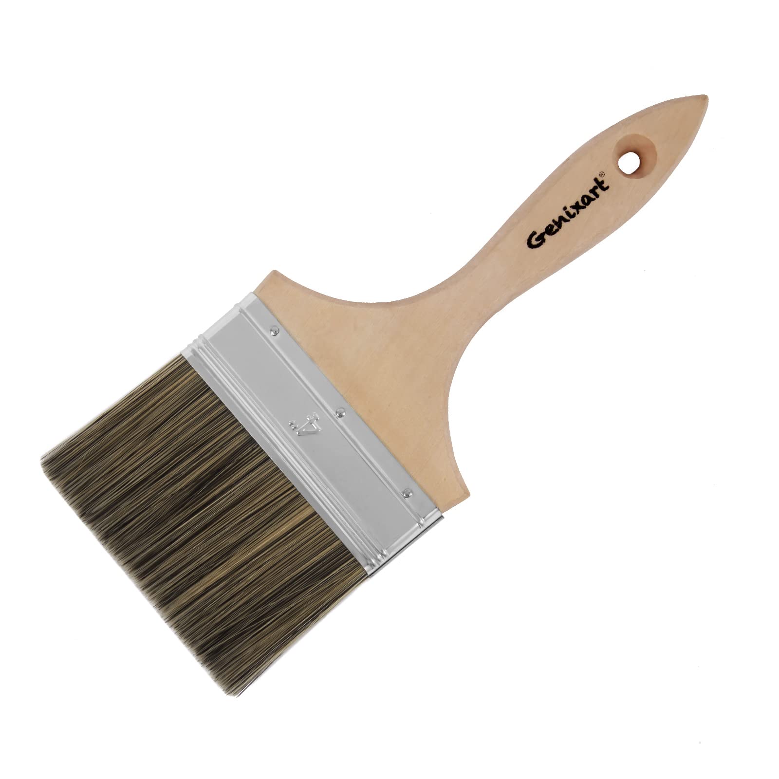 Photo 1 of Double Thick Chip Paint Brush - Wood Stain Brushes for Painting Walls and Fence Staining - Wooden Handle Masonry Paintbrush for Varnish, Paste, Gesso and Limewash (4 inch)