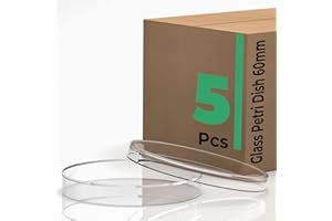 VABIOOTH 60mm 5 Pcs Thick Glass Petri Dish with Lid, 90mm Dia x 17mm Deep High Borosilicate Glass Petri Dishes Bacterial Culture Dishes for Lab Science Experiment