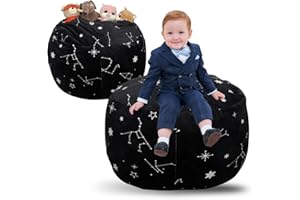 DODO NICI Bean Bag Chair Cover -(NO Beans) for Kids Teens, Zipper Opening, Soft Velvet, X-Large (34" Black)