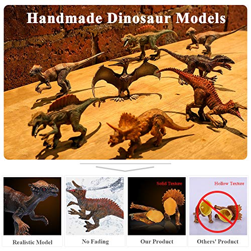 image for TEMI Deluxe Dinosaur World Toys Set with 300 PCS Flexible Race Tracks,