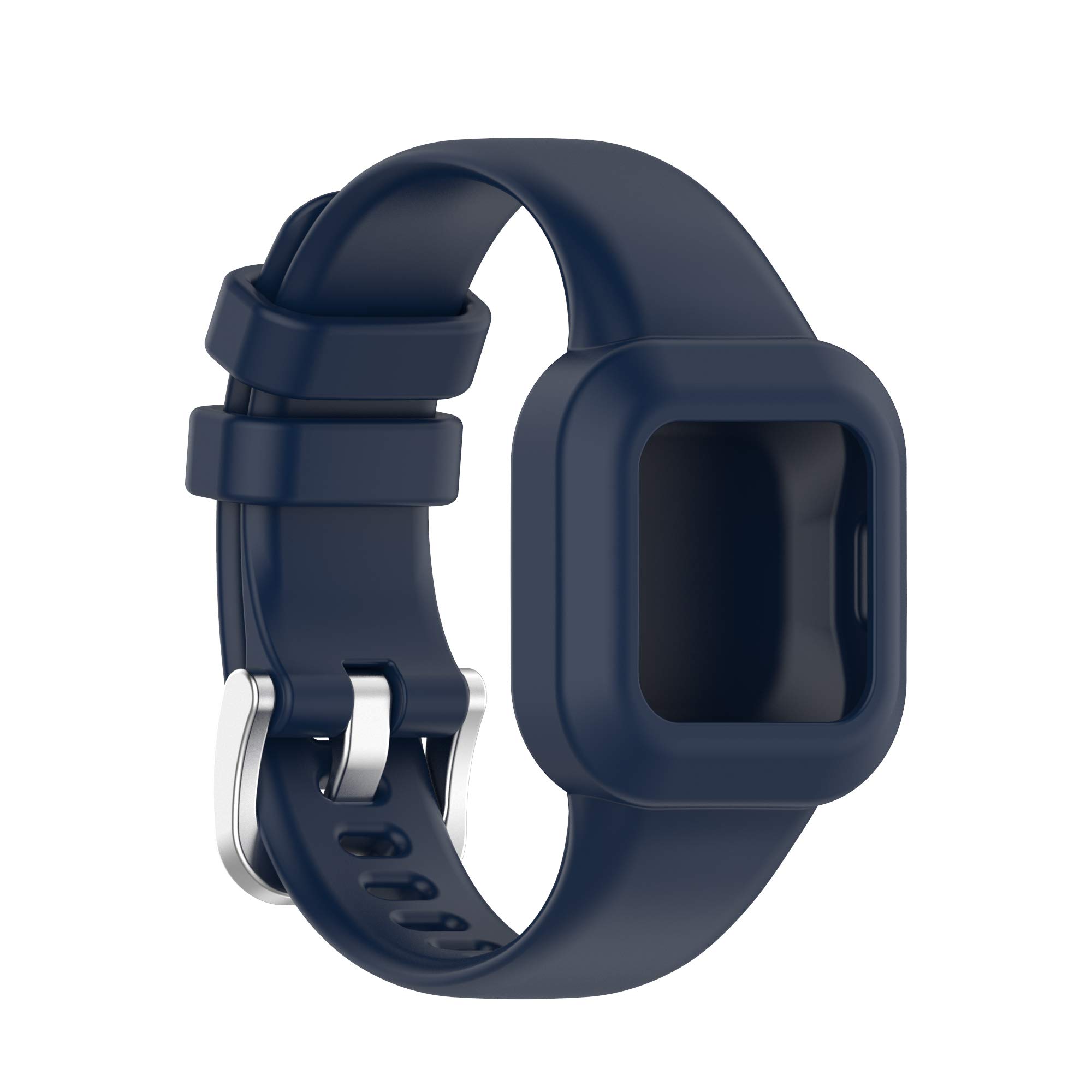 Replacement Watch Strap for Garmin Vivofit jr. 3 Children's Replacement Bracelets with Metal Buckle- Dark Blue Silicone Sport Band, Adjustable Length (13-19cm), Soft Comfortable Watch Bracelet