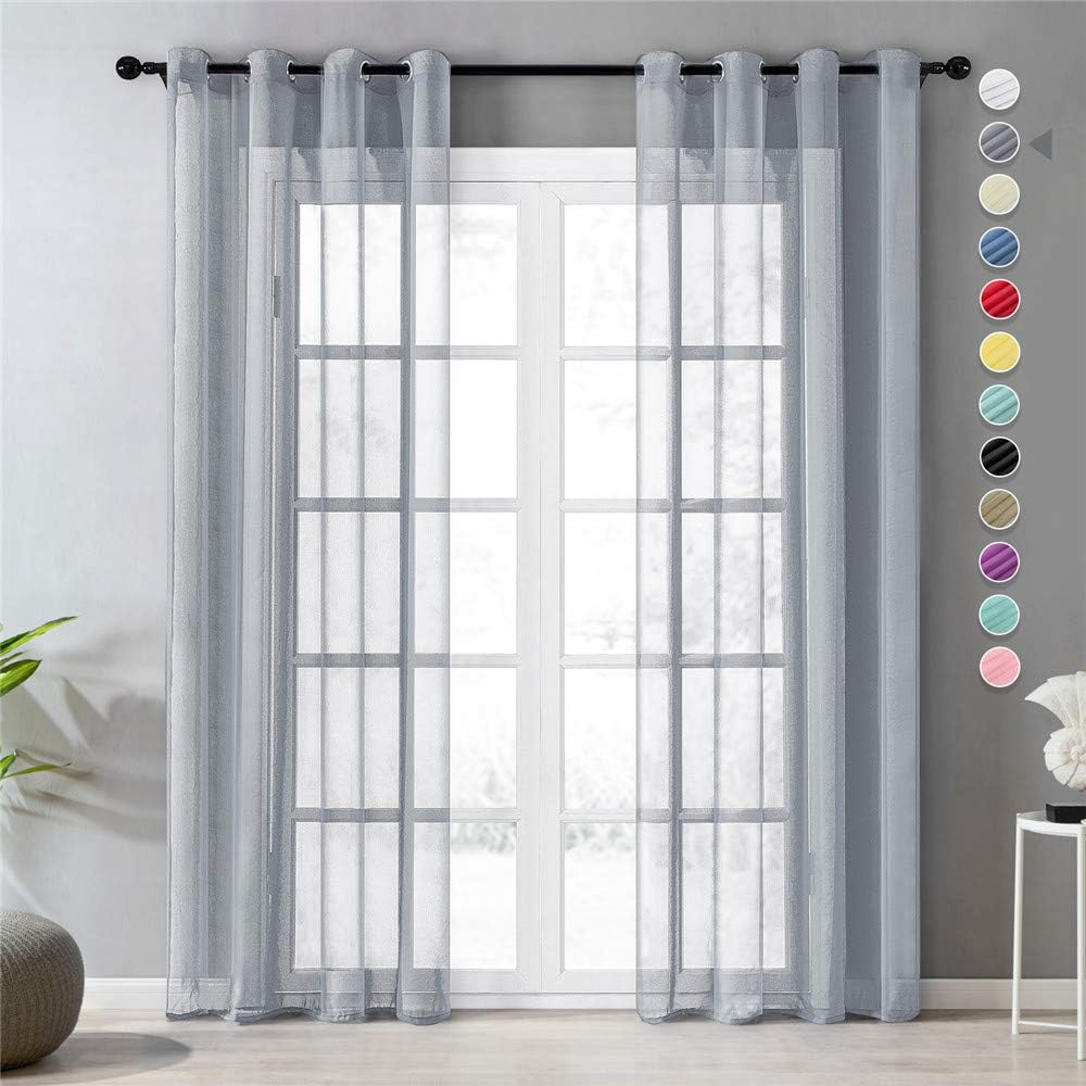 Topfinel Tende Voile Trasparenti Con Occhielli Tenda Per Soggiorno Camera Da Letto Finestra Salotto Cameretta Tende Natalizie Moderne Morbide Leggere 2 Pezzi 140x280cm Grigio Scuro Amazonit Casa E Cucina