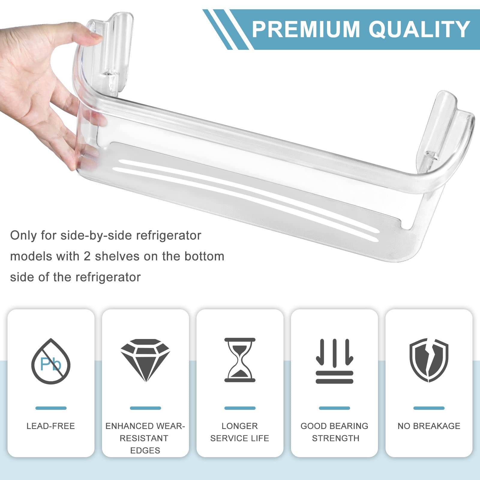 UPGRADED 242126602 Refrigerator Door Bin Shelf Replacement Compatible with Frigi.daire Refrigerator Door Shelf Replacement Parts LFSS2612TF0 LFSS2612TF4 by AMI PARTS