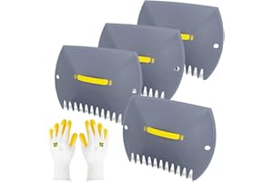 JARDINEER 2 Pair Leaf Grabbers Lightweight for Lawn Yard, Garden Leaf Collector Plastic, Hand Leaf Picker Upper with Handles for Picking Up Leaves, Twigs or Debris