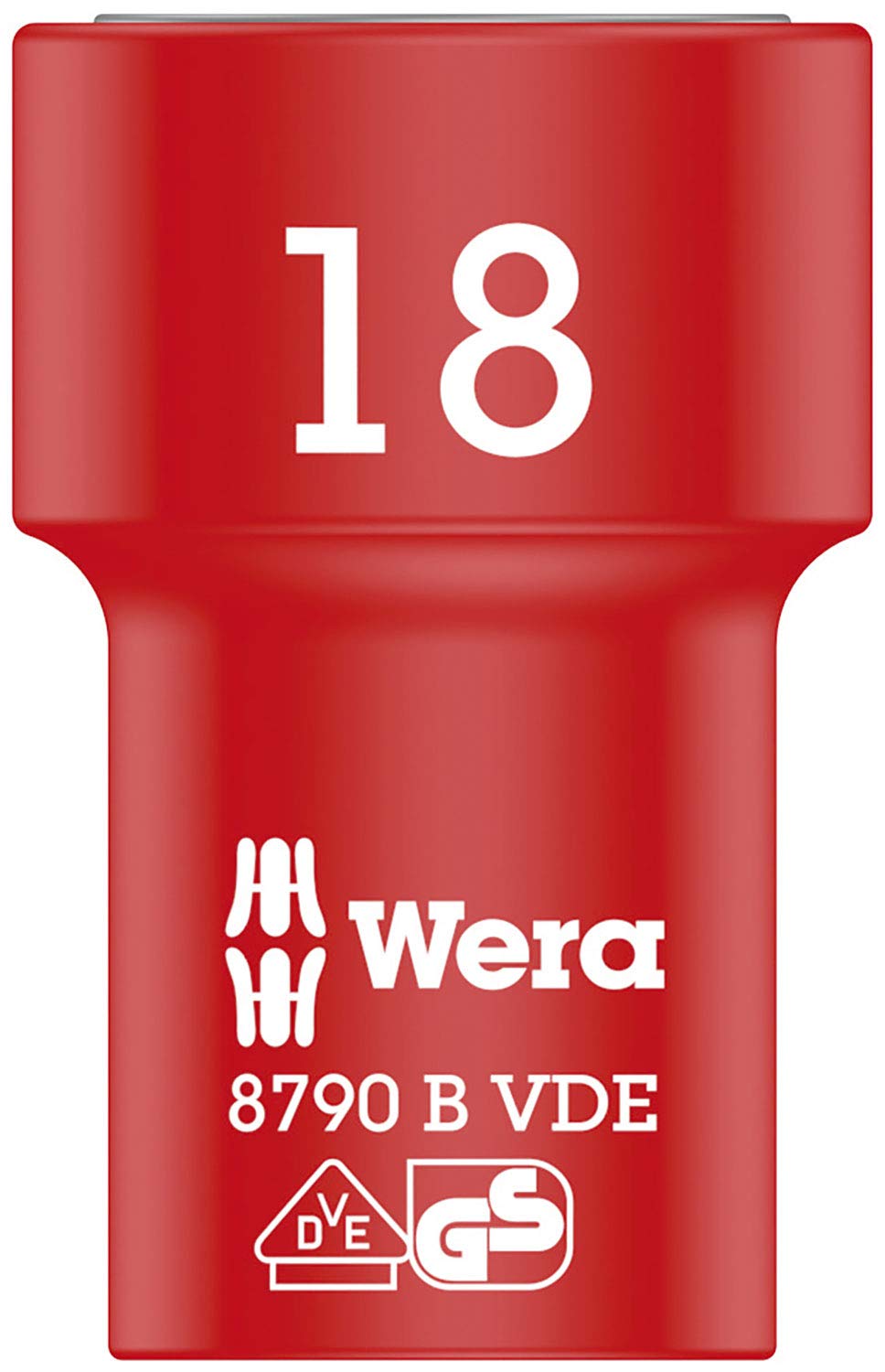 Wera 05004962001 8790 B Zyklop Vde Drive Socket, Red/Yellow, 3/8-Inch, 18 x 46 mm