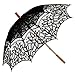 Remedios(19 colors) Wedding Embroidery Cotton Lace Sun Parasol Umbrella Black