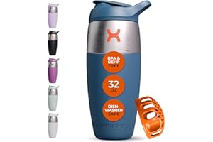 PROMIXX 32oz Stainless Steel Protein Shaker Bottle – Leak-Proof Metal Shaker Cup with Snap-Fit Agitator for Smooth, Clump-Free Shakes – BPA-Free, Odor Resistant, Easy to Clean