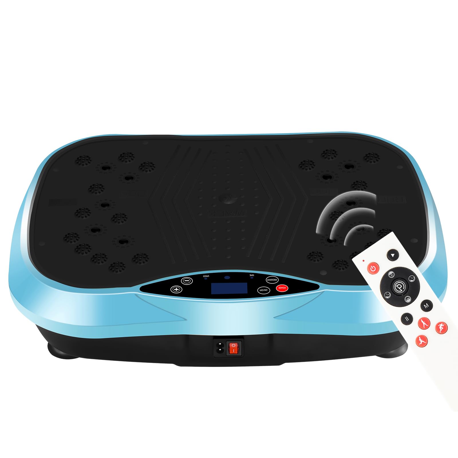 Photo 1 of (MISSING POWER CORD) YOKELE Vibration Plate Exercise Machine - Whole Body Fitness Vibration Platform - Home Training Equipment for Recovery & Wellness & Weight Loss + Resistance Bands + Remote (Blue)