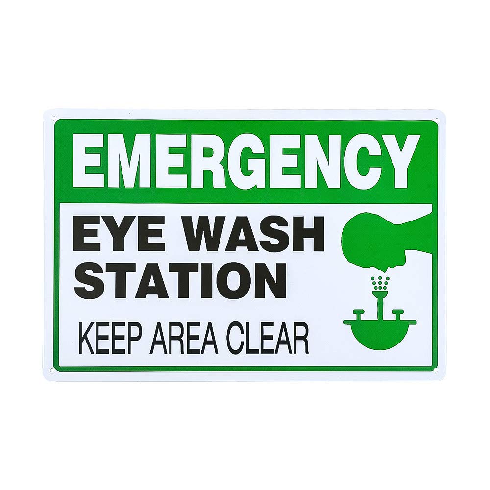 不适用 Vintage Metal Sign Safety Sign,Emergency Eye WASH Station Keep Area Clear, 8" x 12"