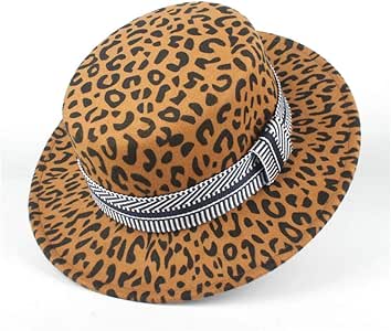 Sombrero Ancho de banda de rayas borde de fieltro de lana Fedora Flat