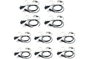 KCTIN Walkie Talkie Headsets with Mic 2 Pins for Baofeng UV-5R BF-F8HP BF-888S Retevis H-777 Arcshell (10 Packs)