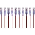 Monoprice Cat6A 6in Red 10-Pk Patch Cable UTP 30AWG 10G Pure Bare Copper Snagless RJ45 SlimRun Series Ethernet Cable